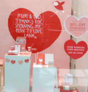 valentines window display